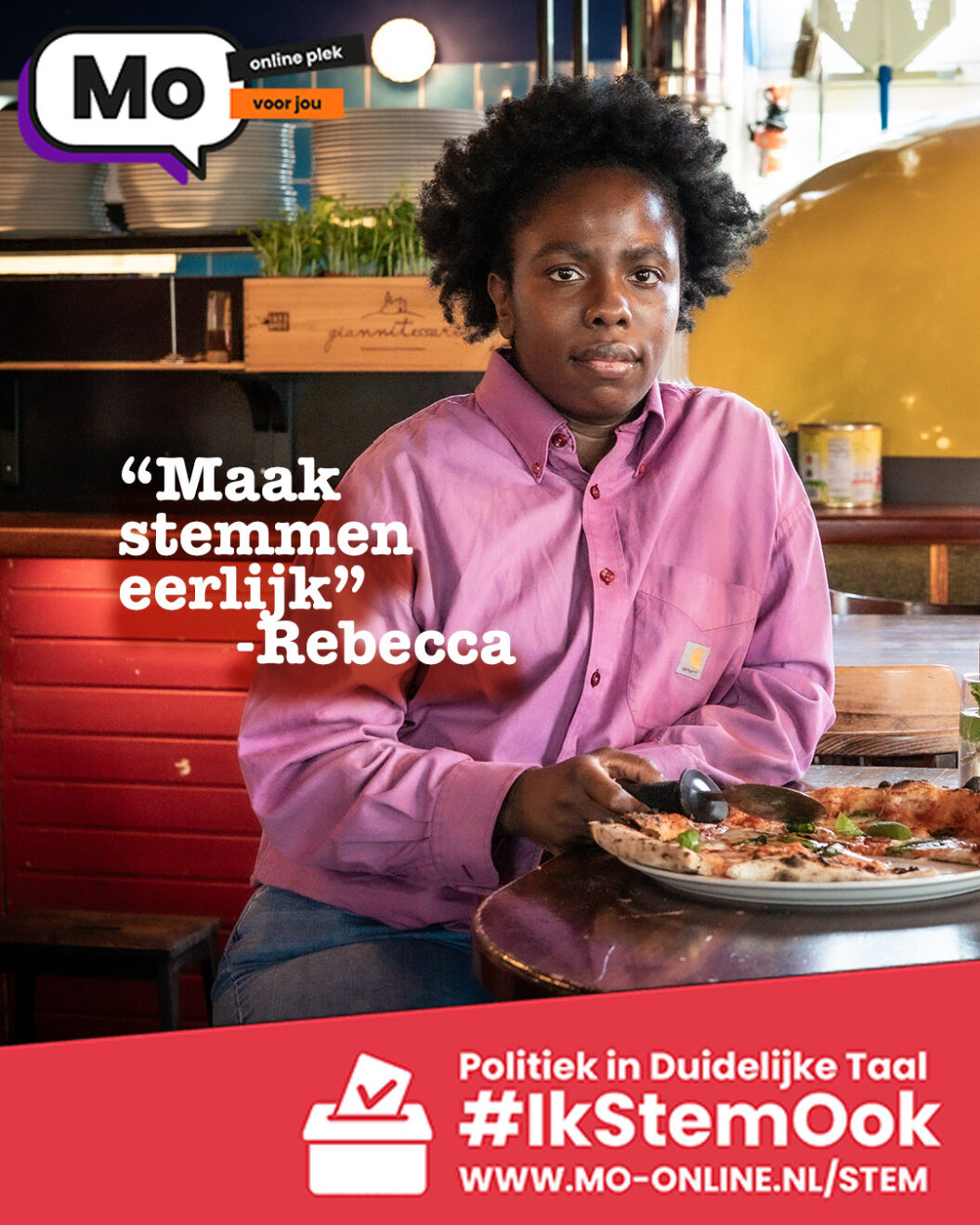 Politiek in duidelijke taal Rebecca insta